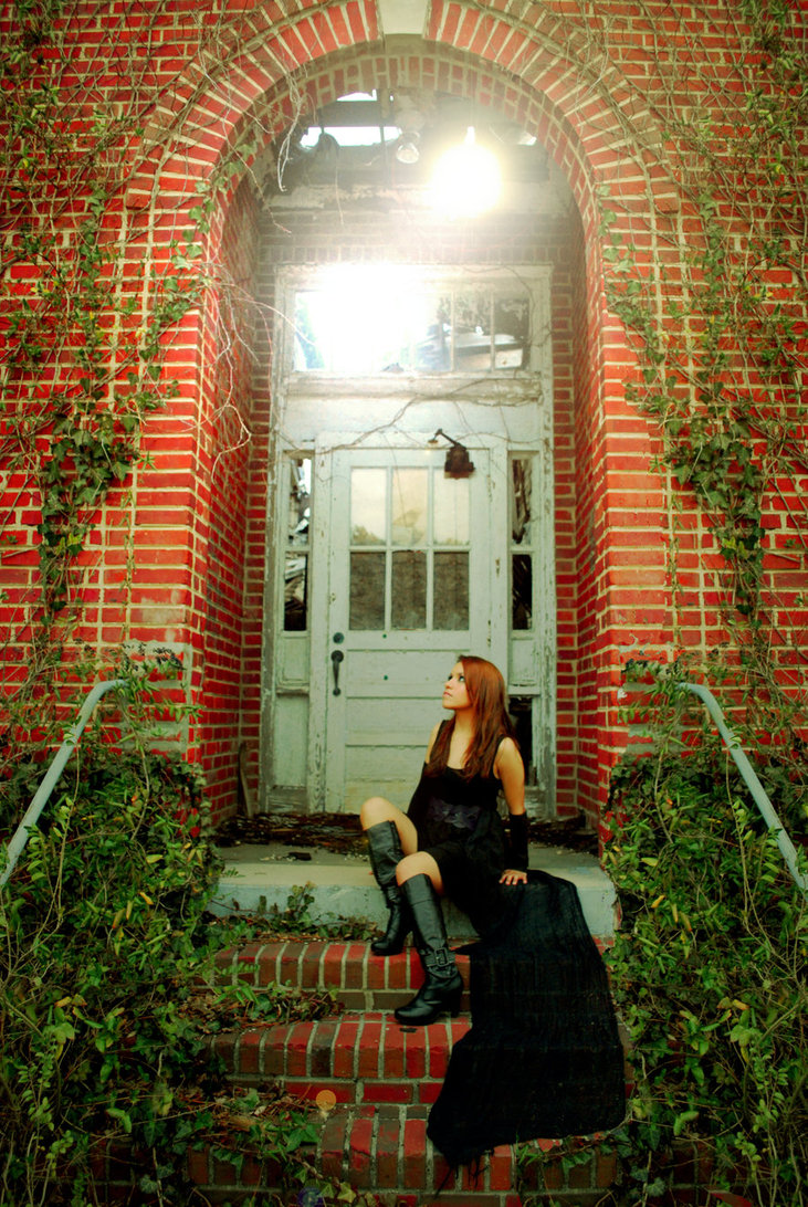 Female model photo shoot of Itami by Beerends in Old Abandoned school
