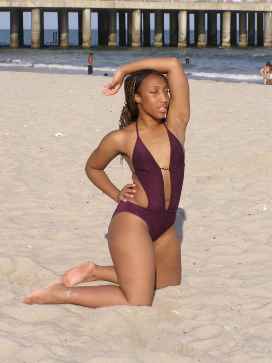 Female model photo shoot of LeekaBlackSwan in Alantic city Beach