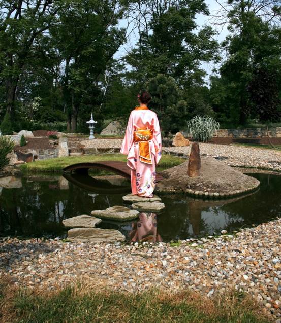 Female model photo shoot of Agisha Agi in prague ,japan garden
