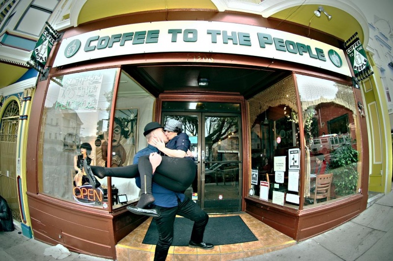 Male and Female model photo shoot of Jeffrey Ryan Marvel and Ms KM in Coffee To The People