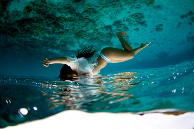 Female model photo shoot of Ashley 808 by Underwater Hawaii