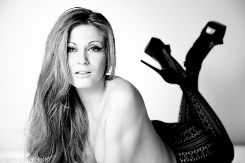 Female model photo shoot of Miss Meghan by Chris Hollo in studio, makeup by McKenzie Gregg