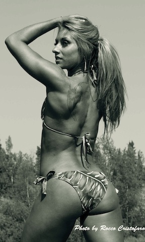 Female model photo shoot of Callienne in chena river, Ak