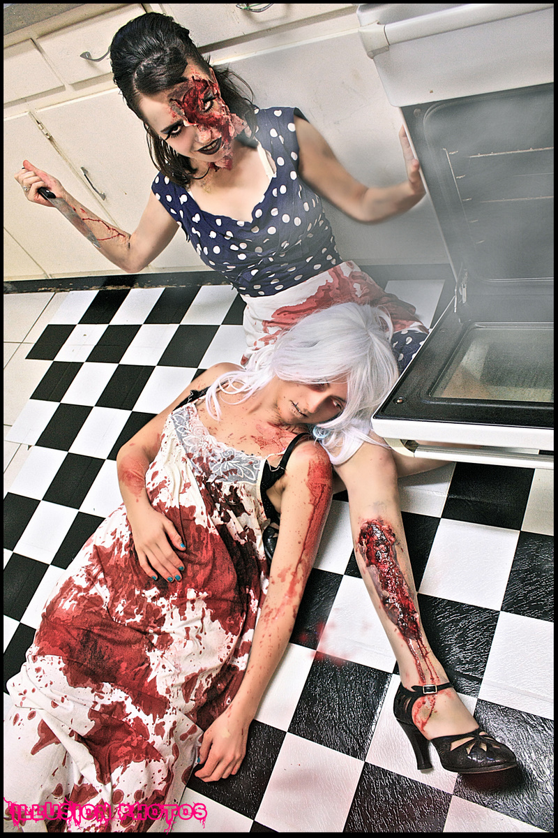 Female model photo shoot of Sophie Fischer and PhoeniX  by DeadGirl Superstar, hair styled by SophieFischer