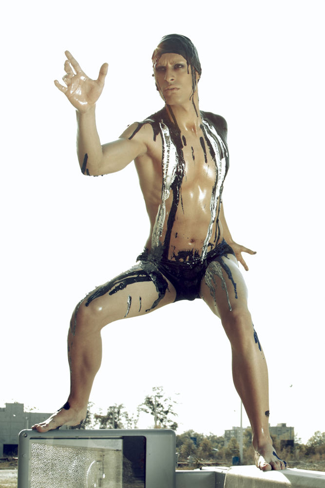 Male model photo shoot of Gabriel Gruwell by FANKHAUS FOTO, makeup by David Day