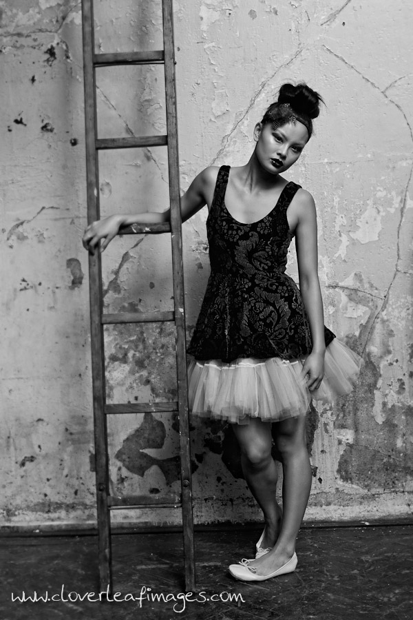 Female model photo shoot of Sandra Ng by Johnathan Clover in MC Motors, East London