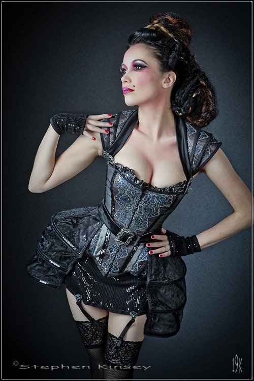 Female model photo shoot of Eva Strangelove by Steve Kinsey 19K in Bastrop TX, makeup by Blood and Glitter 