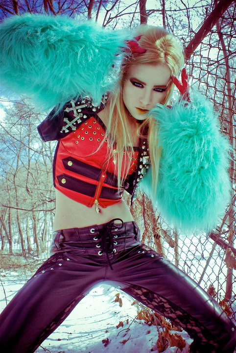 Female model photo shoot of kassandra love, makeup by Theatrix School of MU, clothing designed by Toxic Vision Clothing