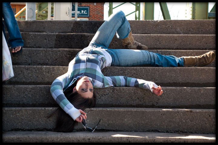 Female model photo shoot of Nicole Ceez by Frank  Petronio  in Stoneyard steps, Brockport