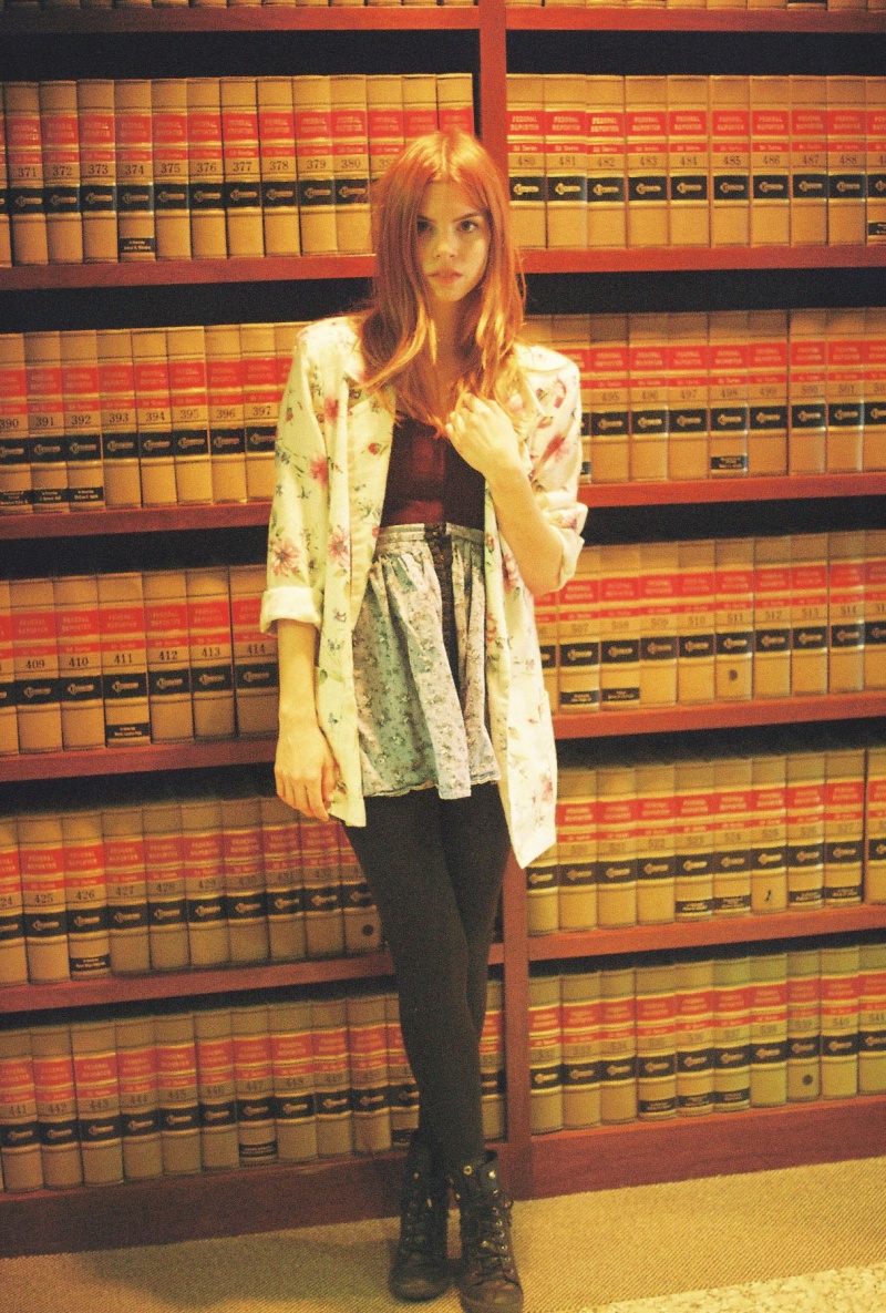 Female model photo shoot of Jenny Hollands in Law Office Library