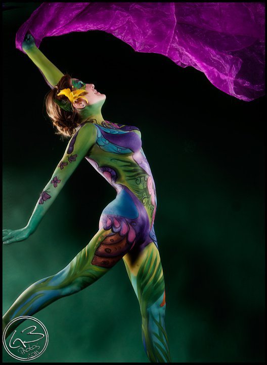 Female model photo shoot of MiserableBliss by Gregory - GCUI, body painted by PaintedYou