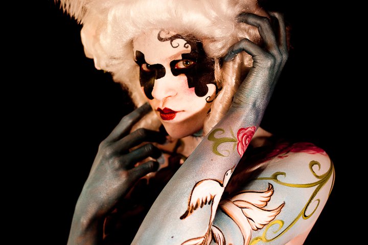 Female model photo shoot of Amandacera, body painted by PaintedYou