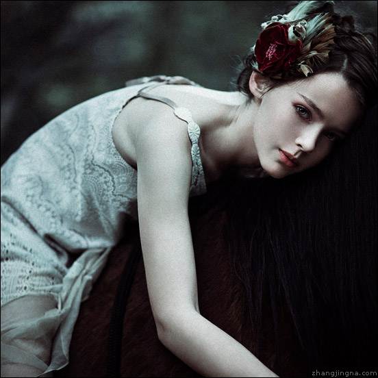 Female model photo shoot of Kelsey Petersen by Jingna Zhang, makeup by Angela Peralta
