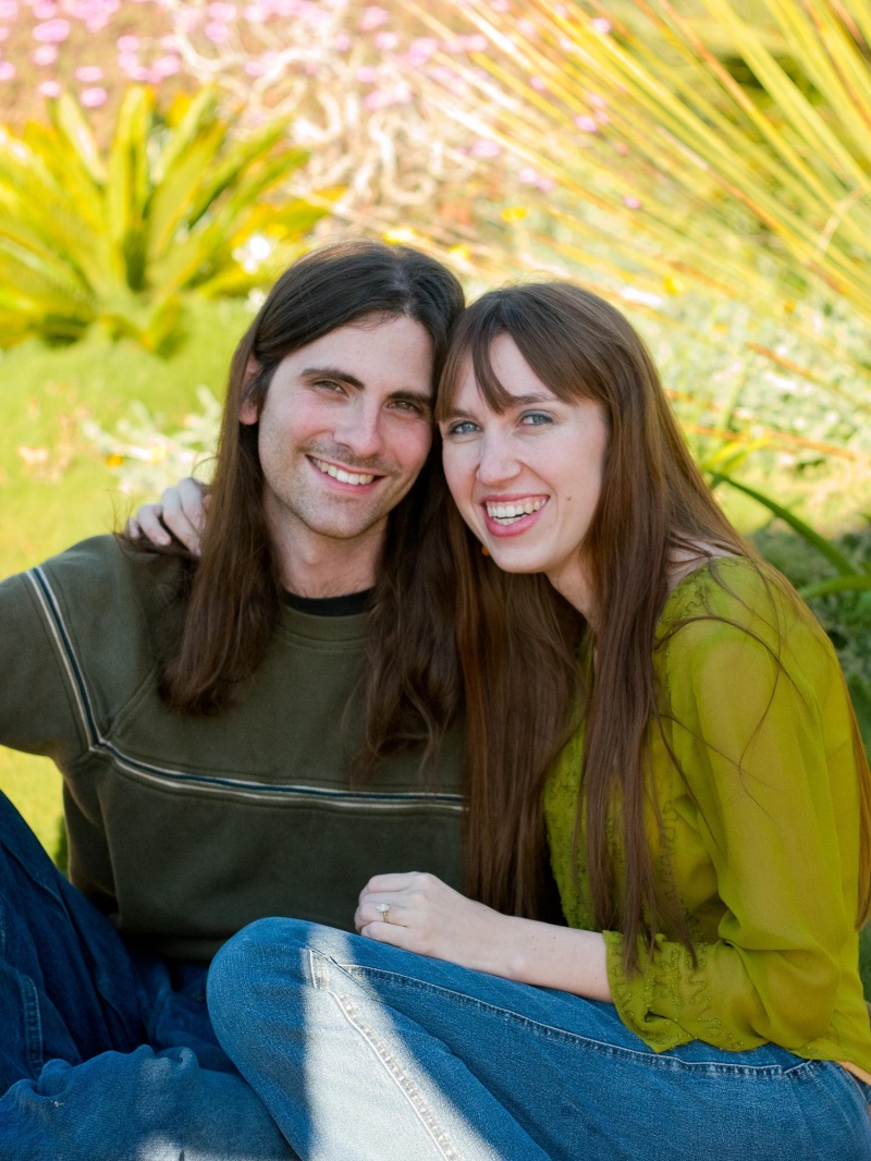 Male and Female model photo shoot of Justin Alu and Terra Kristen in Self Realization Fellowship, Carlsbad CA