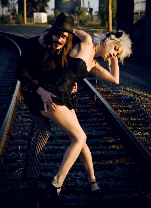 Female model photo shoot of _Niko_ in Abandon railroad