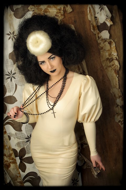 Female model photo shoot of DanielleFyvieMUA and Miss Hellcat by nuttyphotography, hair styled by peter mellon