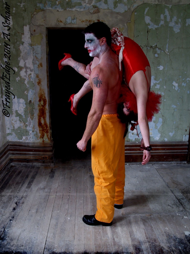 Female and Male model photo shoot of FrayedEdge-Anne, Scott Nova and umami___ in Ohio State Reformatory, Mansfield, OH, makeup by Linda Koch-Kious