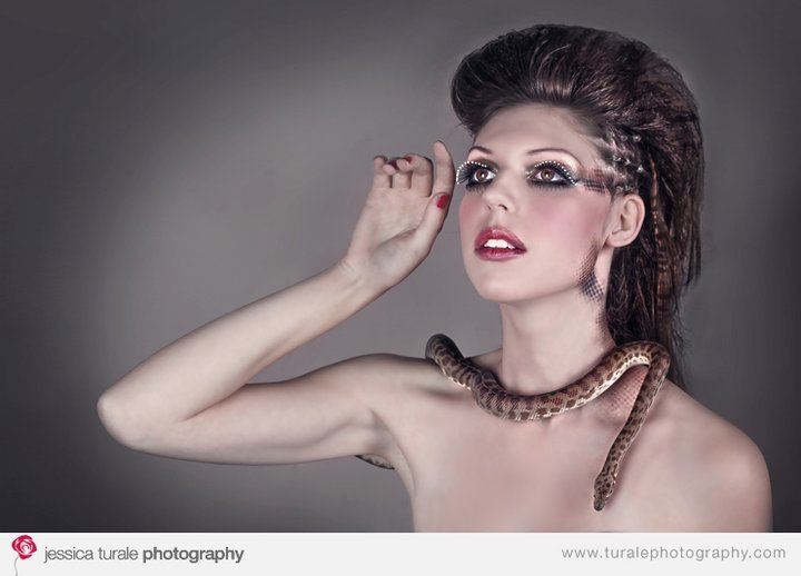 Female model photo shoot of Alyshia Melba Ruckert by Jessica Turale in Studio., makeup by CynStudio Hair n Makeup