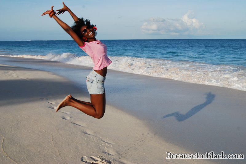 Female model photo shoot of Thalia Victorious in Crane Beach Barbados, clothing designed by I Love Being Black