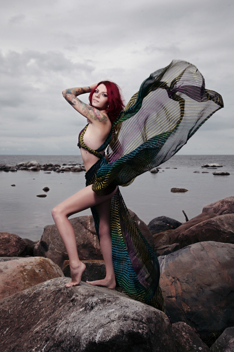 Female model photo shoot of KseniaBrainer in Baltic Sea