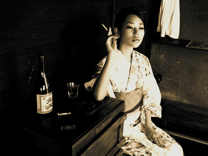Male and Female model photo shoot of parshimonz works and Kaoru Kikuchi in INAMURAGASAKI / kamakura / Japan