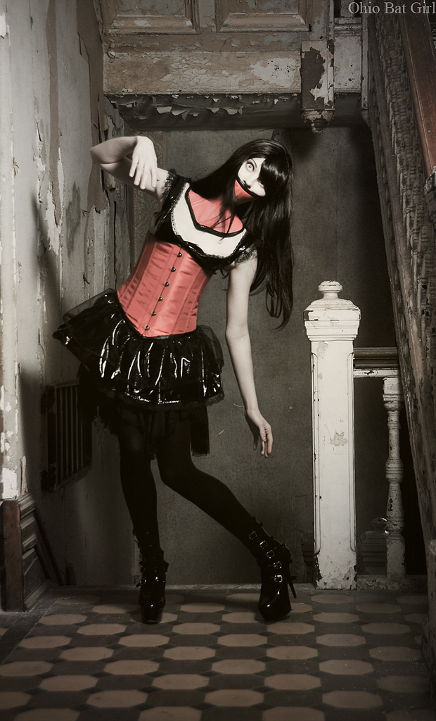 Female model photo shoot of Ophelia Darkly by Fan the Flame in Ohio State Reformatory, Mansfield, OH