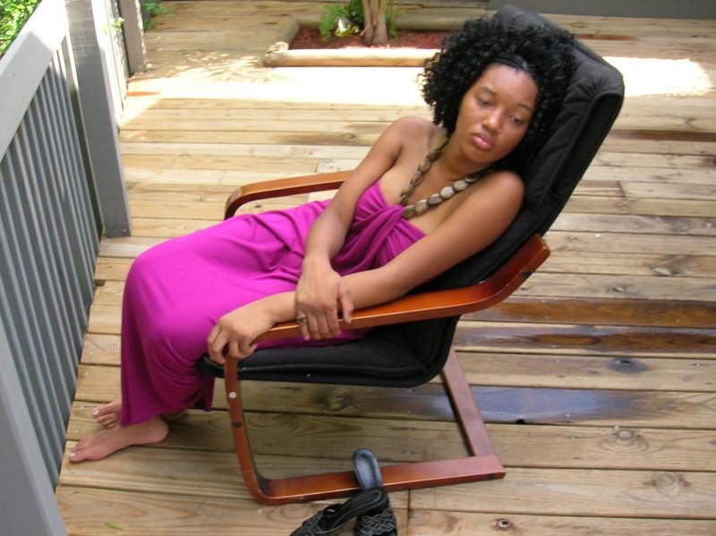 Female model photo shoot of Diamante Kerr in Smidth's Wooden Deck, in Louisiana