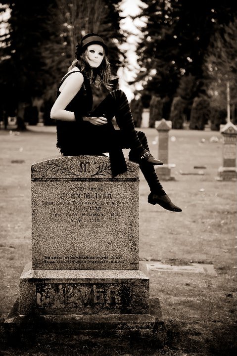 Female model photo shoot of Brooke Schlaphoff in For Langley, Graveyard