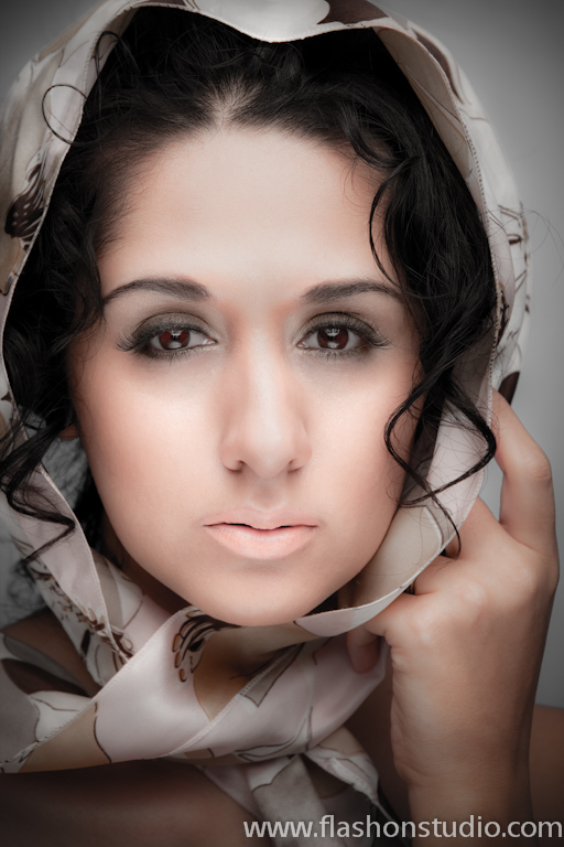Female model photo shoot of Janet Fernandez by Flashon Studio, makeup by Vanessa Campano MUA
