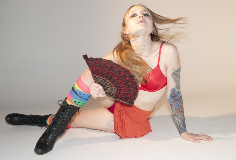 Female model photo shoot of Delilah Beanblossom by Milanphotos in Dexter Studios