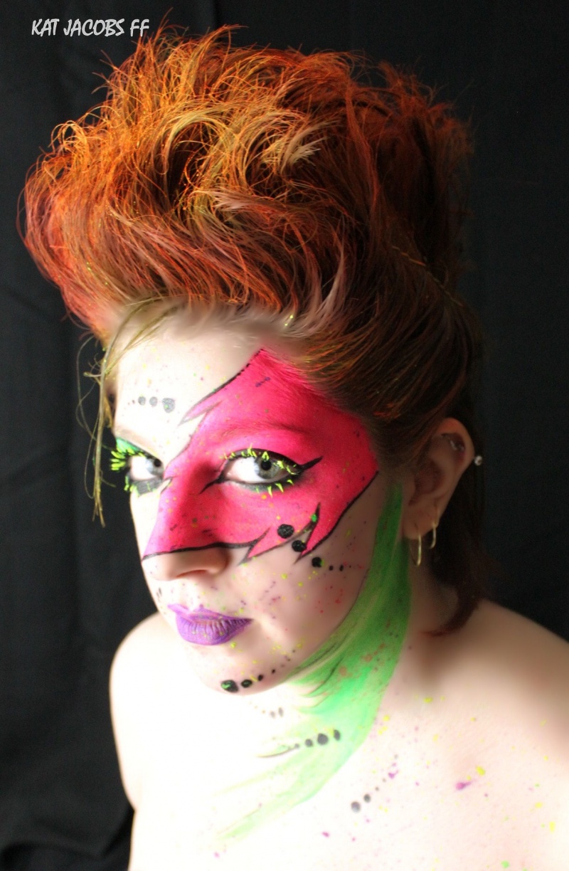 Female model photo shoot of Courtney Butch, body painted by Kat Jacobs