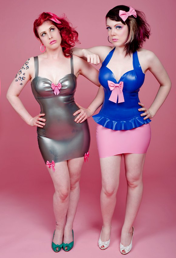 Female model photo shoot of Reeny Rokit and Sailor_Cherry by Ian Bramley, clothing designed by Pandora Deluxe Latex