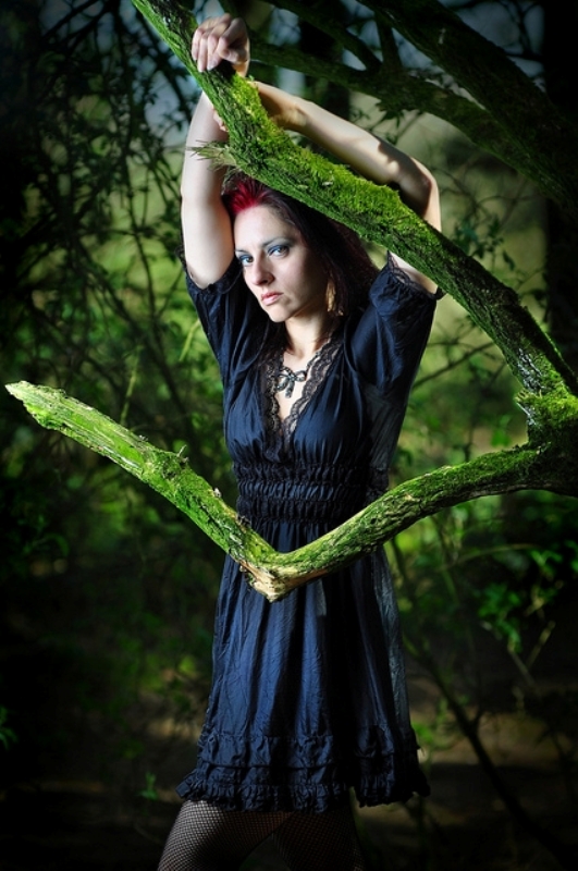 Female model photo shoot of Morticiaa by MrLeicaCom in Lickey Hills