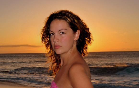 Female model photo shoot of JO JO in North Shore, Hawaii, makeup by Anja Williams
