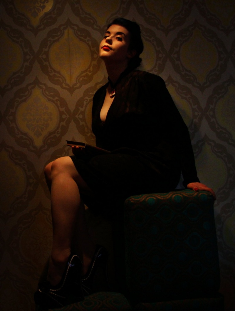 Female model photo shoot of Ms Blue Ruin by adventures in failure in The Good Bits bar in Dublin