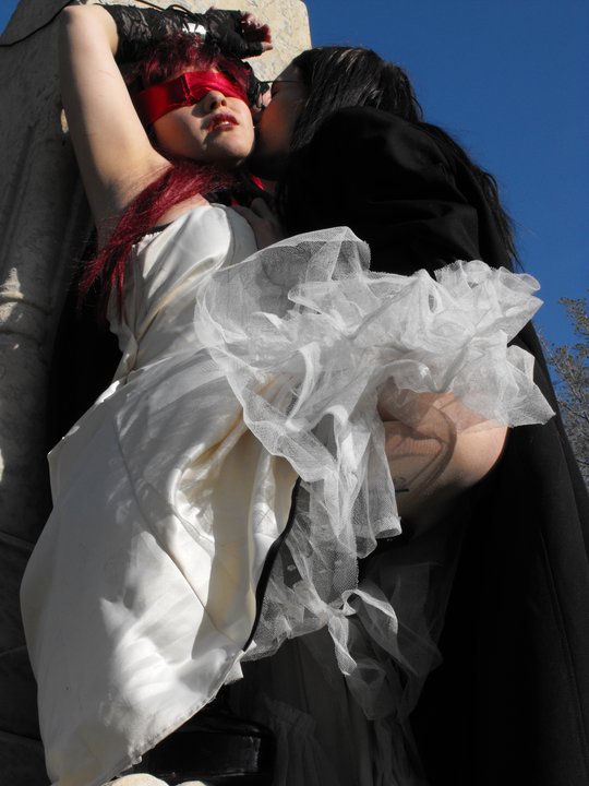 Female and Male model photo shoot of KaitlynSunny, Love_Like_Winter and Morticia Enslavement in Salt Lake City