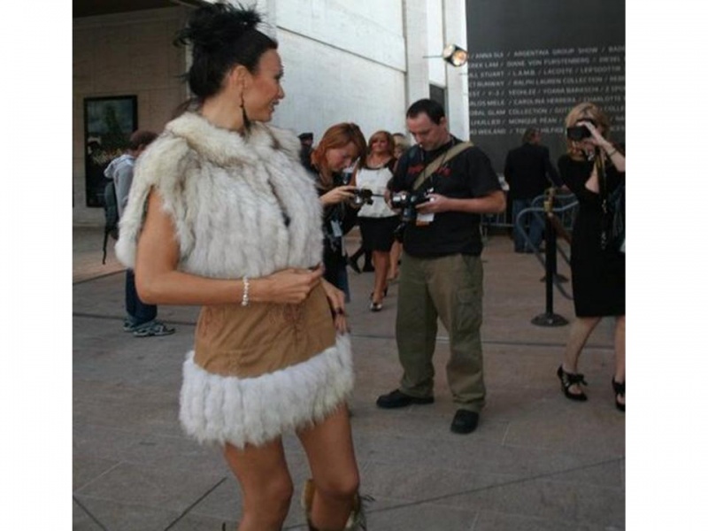 Female model photo shoot of UrbanChic Ayo Shittu in NewYork  ( Lincoln Center) Fashion Week winter  2010