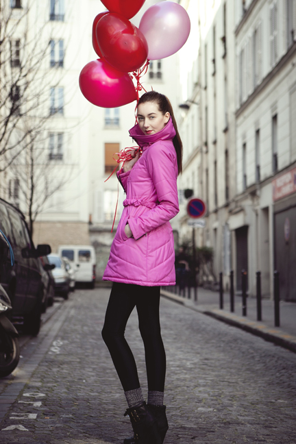 Female model photo shoot of Vaute Couture Inc in Paris Streets