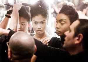 Female model photo shoot of VON ALEXANDRIA in Backstage at Mercedes Benz Fashion Week