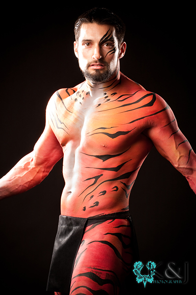 Male model photo shoot of JCSM by Jami Laree in Socal, body painted by Donna Hofstee