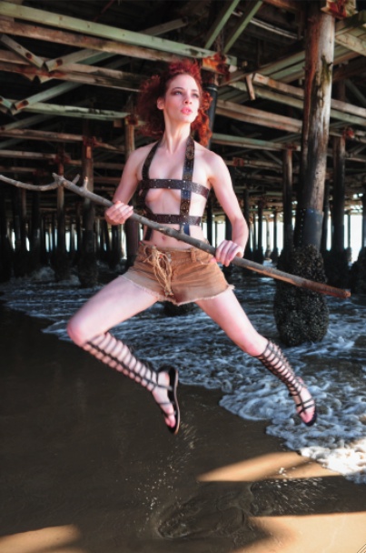 Female model photo shoot of Amy Erdos in Under Santa Monica Pier