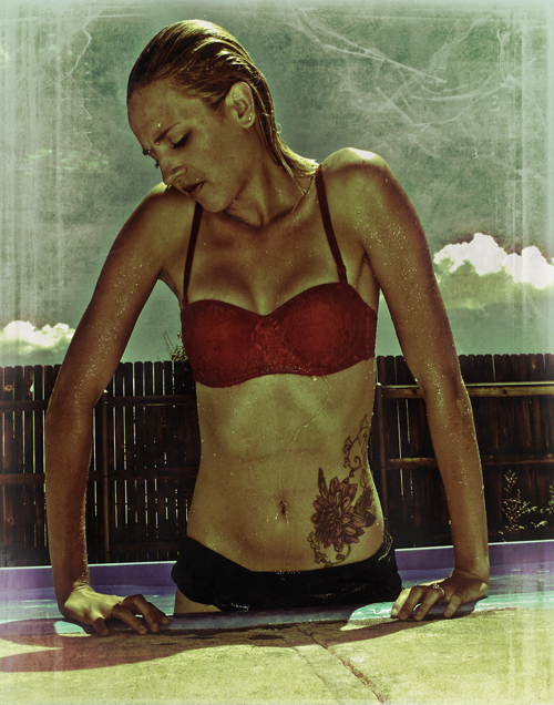 Female model photo shoot of Hillary Allene  in In the pool