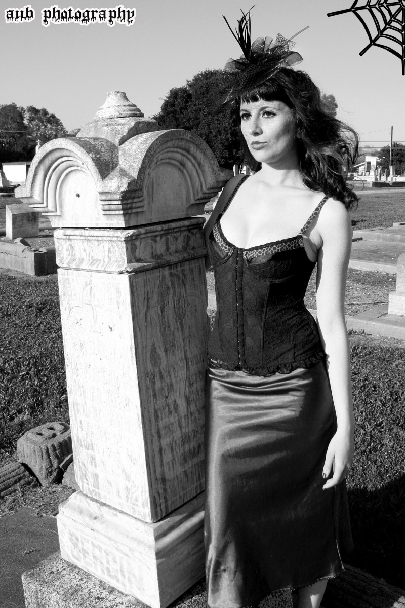 Female model photo shoot of FemmeVixen in Holy Cross Cemetery Santa Cruz