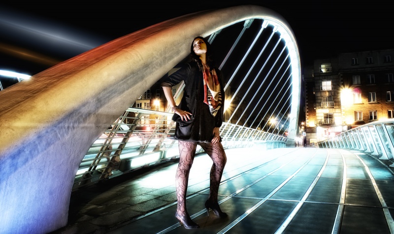 Female model photo shoot of Tanysha T by Richie Dalton in Blackhall Place Bridge