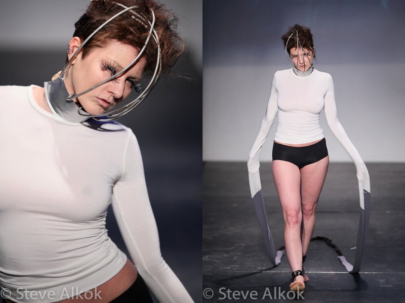 Female model photo shoot of Haphazardclothing and Veronika Sparkles in Toronto Alternative Fashion Week [FAT] 2011