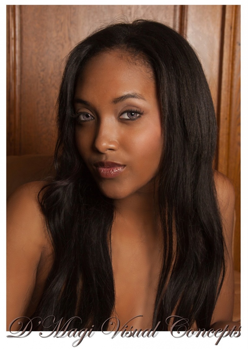 Female model photo shoot of Ebony Burton by D Magi Visual Concepts in The invisible manor, makeup by Keith Beck