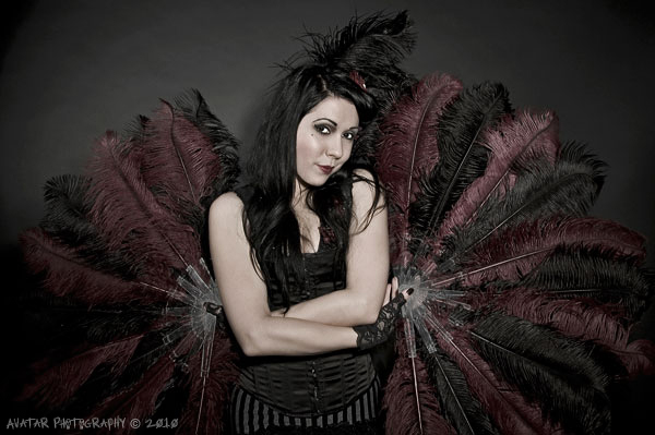Female model photo shoot of Long Black Veil