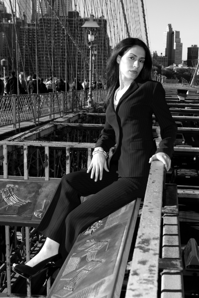 Female model photo shoot of Alexandra RRR in Brooklyn Bridge