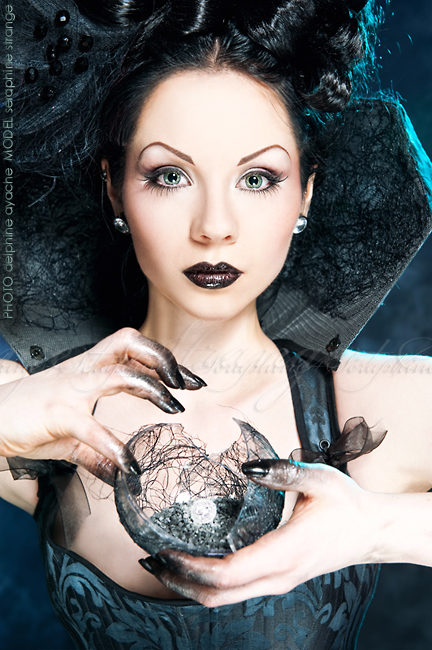 Female model photo shoot of Séraphine Strange by Fairy-Tales-Photography, makeup by claire floriani