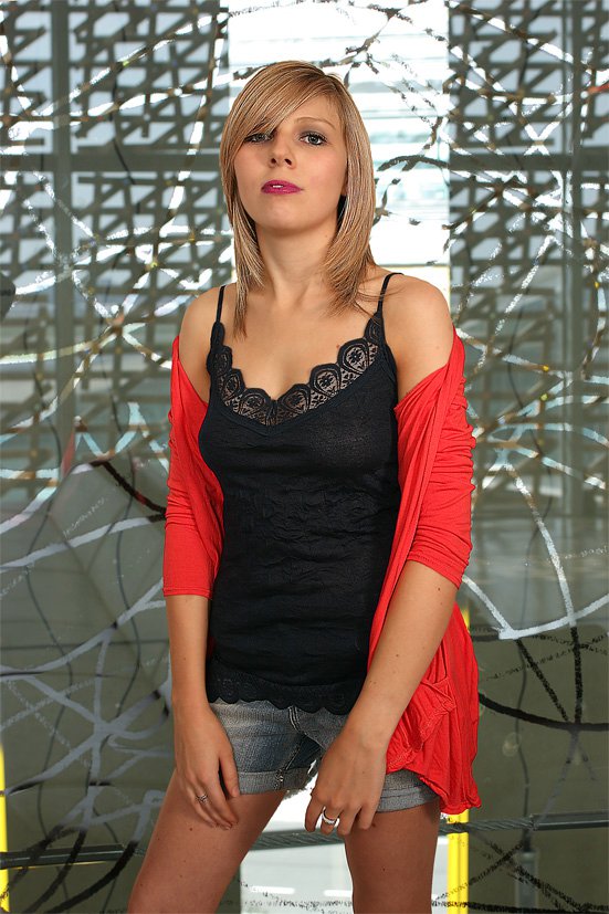 Female model photo shoot of Nicola E in studio